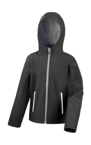 Detská Softshellová bunda s kapucňou TX Performance, 151 Black/Grey
