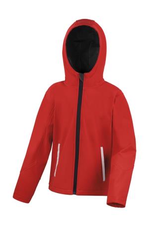 Detská Softshellová bunda s kapucňou TX Performance, 451 Red/Black