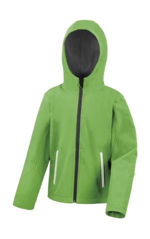 Detská Softshellová bunda s kapucňou TX Performance, 554 Vivid Green/Black