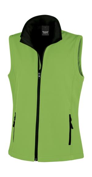 Dámska potlačiteľná Softshellová vesta, 554 Vivid Green/Black