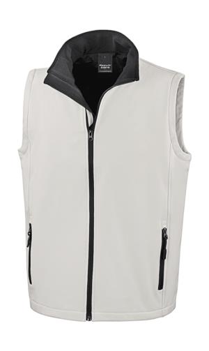 Potlačiteľná Softshellová vesta, 056 White/Black