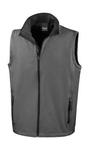 Potlačiteľná Softshellová vesta, 188 Charcoal/Black