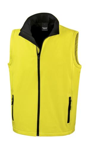 Potlačiteľná Softshellová vesta, 657 Yellow/Black