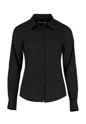 Dámska košeľa Poplin s dlhými rukávmi, 101 Black