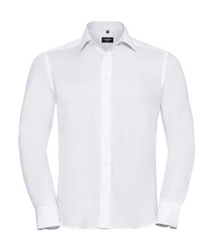 Vypasovaná košeľa "bez žehlenia" s dlhými rukávmi, 000 White