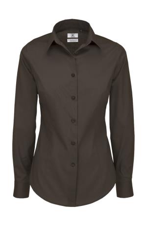 Dámska košeľa Elastane s dlhými rukávmi Black Tie , 720 Coffee Bean