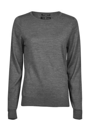 Dámský pulóver s okrúhlym výstrihom, 134 Grey Melange