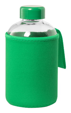 Sklenená športová fľaša, zelená