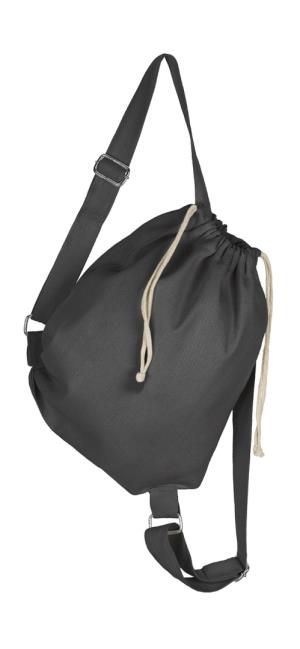Plátený batoh s popruhmi a šňúrkami, 101 Black