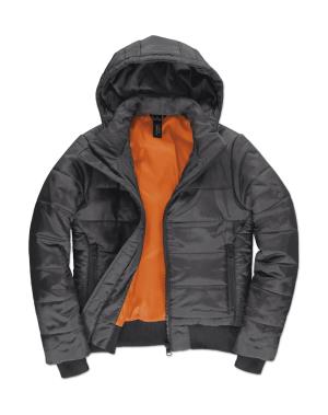 Dámska bunda s kapucňou Superhood, 170 Dark Grey/Neon Orange