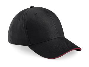 6 panelová šiltovka Athleisure, 154 Black/Classic Red