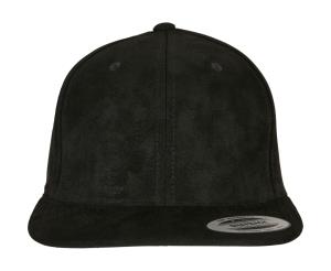 6-panelová šiltovka Snapback so vzhľadom semišovej kože, 101 Black