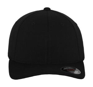 6 panelová šiltovka so zahnutým šiltom Double Jersey, 101 Black