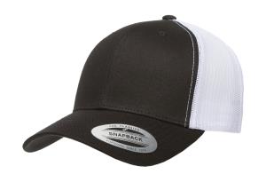Dvojfarebná 6-panelová šiltovka  Retro Trucker, 150 Black/White