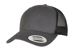 Dvojfarebná 6-panelová šiltovka  Retro Trucker, 170 Charcoal/Black