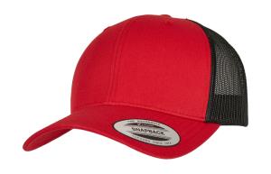 Dvojfarebná 6-panelová šiltovka  Retro Trucker, 451 Red/Black