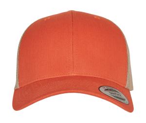 Dvojfarebná 6-panelová šiltovka  Retro Trucker, 457 Rustic Orange/Khaki