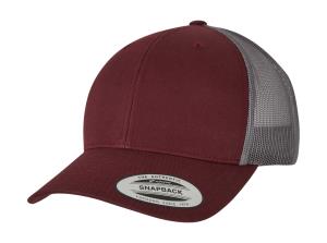 Dvojfarebná 6-panelová šiltovka  Retro Trucker, 461 Maroon/Grey