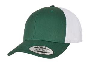 Dvojfarebná 6-panelová šiltovka  Retro Trucker, 555 Evergreen/White