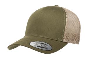 Dvojfarebná 6-panelová šiltovka  Retro Trucker, 557 Moss/Khaki