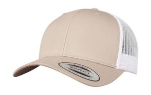 Dvojfarebná 6-panelová šiltovka  Retro Trucker, 558 Khaki/White