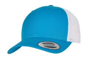 Dvojfarebná 6-panelová šiltovka  Retro Trucker, 559 Turquoise/White
