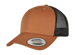 Dvojfarebná 6-panelová šiltovka  Retro Trucker, 763 Caramel/Black