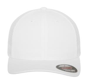 6 panelová šiltovka so zahnutým šiltom Tactel Mesh, 000 White