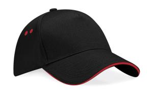 Šiltovka Ultimate 5 Panel so šiltom  Sandwich, 154 Black/Classic Red