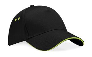 5-panelová šiltovka z bavlny Ultimate, 157 Black/Lime Green