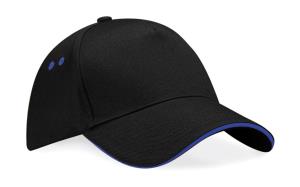 5-panelová šiltovka z bavlny Ultimate, 161 Black/Bright Royal