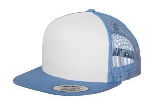 5 panelová šiltovka s rovným šiltom Rec, 359 C.Blue/White/C.Blue