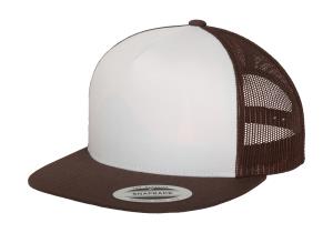 5 panelová šiltovka s rovným šiltom Rec, 780 Brown/White/Brown
