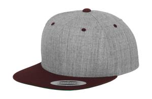 6 panelová šiltovka s rovným šiltom Com, 147 Heather Grey/Maroon