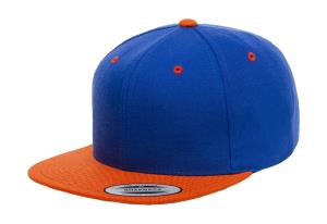 6 - panelová šiltovka s rovným šiltom Com, 354 Royal/Orange