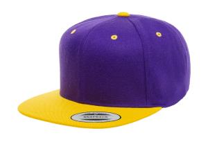 6 panelová šiltovka s rovným šiltom Com, 356 Purple/Gold
