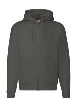 Pánska mikina s kapucňou a zipsom Premium, 130 Charcoal