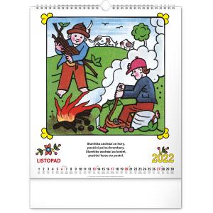 Nástenný kalendár Josef Lada – Riekanky CZ 2022, 30 × 34 cm (5)