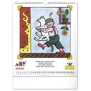 Nástenný kalendár Josef Lada – Riekanky CZ 2022, 30 × 34 cm (11)
