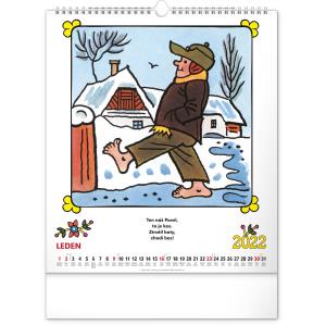 Nástenný kalendár Josef Lada – Riekanky CZ 2022, 30 × 34 cm (15)