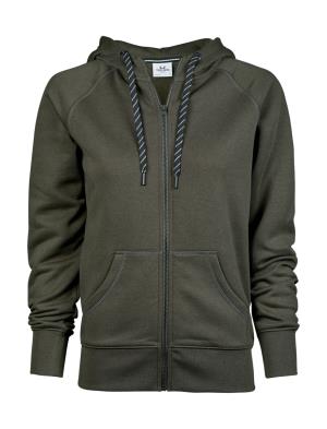Dámska mikina s kapucňou a zipsom Twine, 510 Deep Green