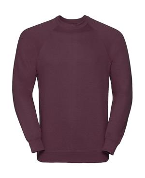Pánska mikina bez kapucne Raglan, 448 Burgundy