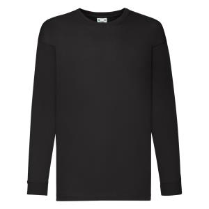 Detské tričko s dlhými rukávmi  Valueweight , 101 Black