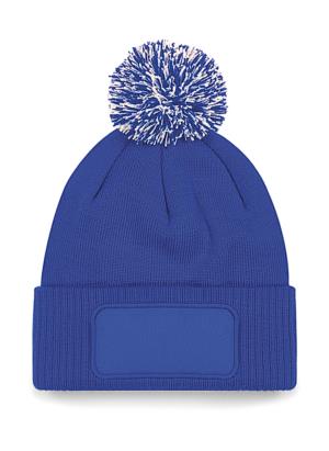 Potlačiteľná čiapka s brmbolcom Snowstar, 368 Bright Royal/Off White