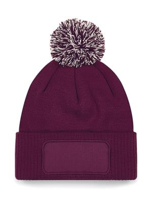 Potlačiteľná čiapka s brmbolcom Snowstar, 452 Burgundy/Off White